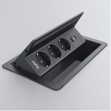 Χωνευτό Πολύπριζο Επίπλου 3 Σούκο με USB & USB type C 20W 9124D
